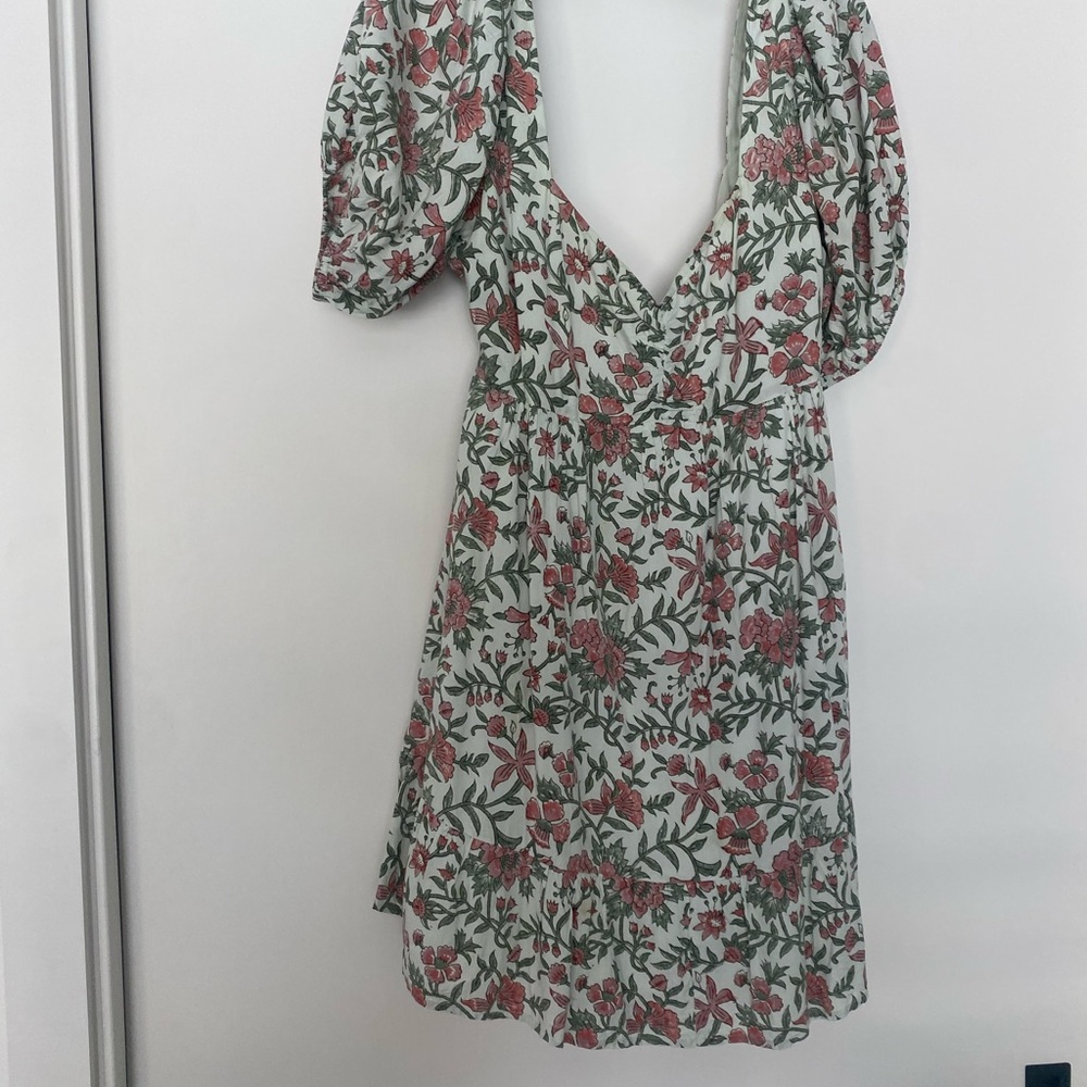 Red Plunge Puff Sleeve Sundress for a Night Out
